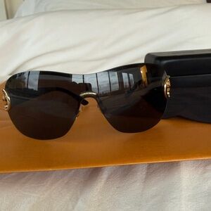 Gucci Black Sunglasses with Gold Accents
